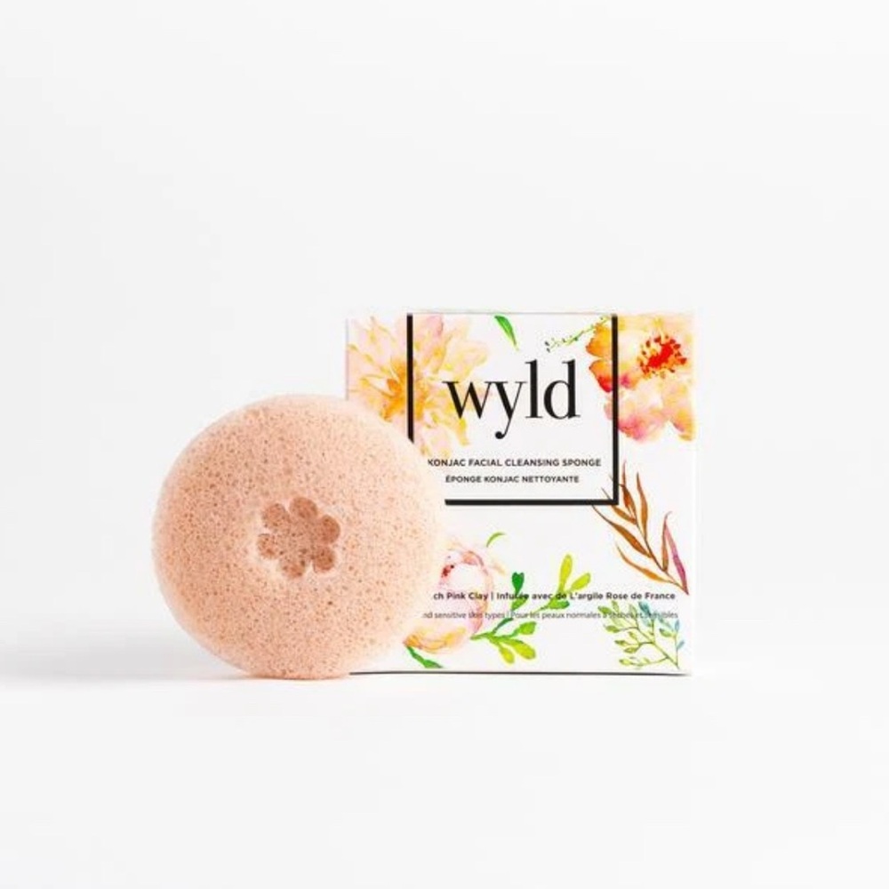 Wyld Konjac Facial Cleansing Sponge - Pink Clay